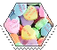 love candy hexagonal stamp